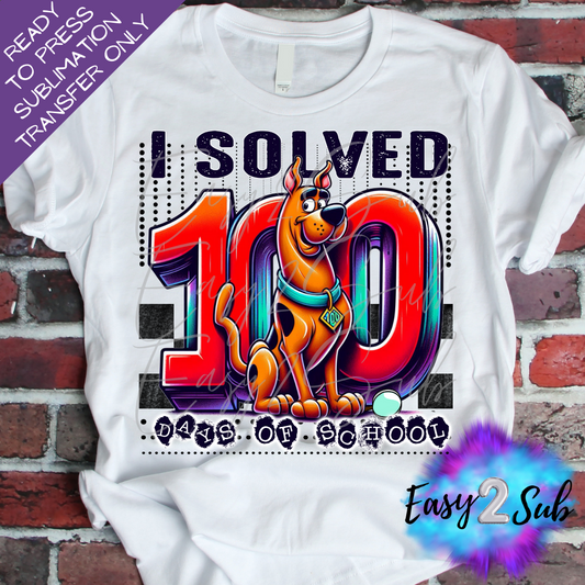 I Solved 100 Days of School Sublimation Transfer Print, Ready To Press Sublimation Transfer, Image transfer, T-Shirt Transfer Sheet