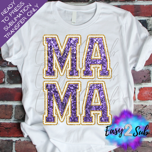 Faux Mama Purple Sublimation Transfer Print, Ready To Press Sublimation Transfer, Image transfer, T-Shirt Transfer Sheet