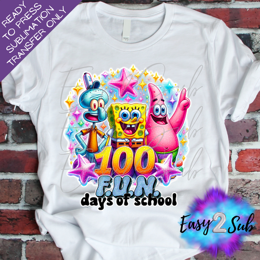 100 Fun Days of School Sublimation Transfer Print, Ready To Press Sublimation Transfer, Image transfer, T-Shirt Transfer Sheet