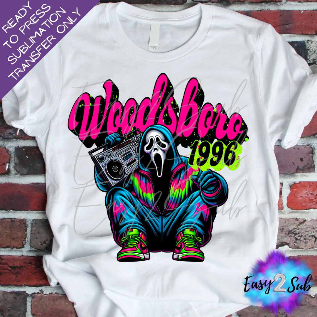 Woodsboro 1996 Sublimation Transfer Print, Ready To Press Sublimation Transfer, Image transfer, T-Shirt Transfer Sheet