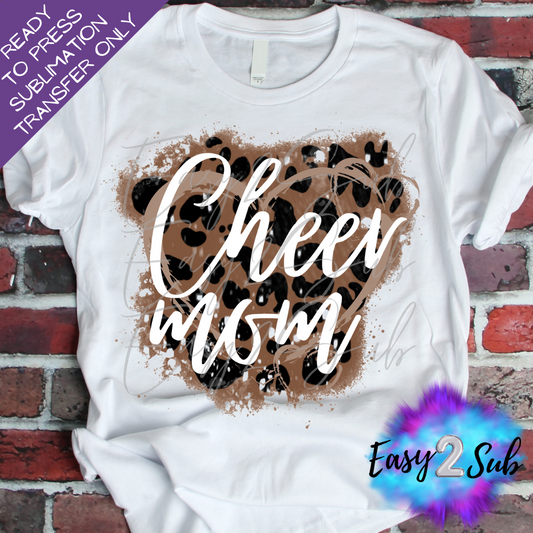 Cheer Mom Leopard Sublimation Transfer Print, Ready To Press Sublimation Transfer, Image transfer, T-Shirt Transfer Sheet