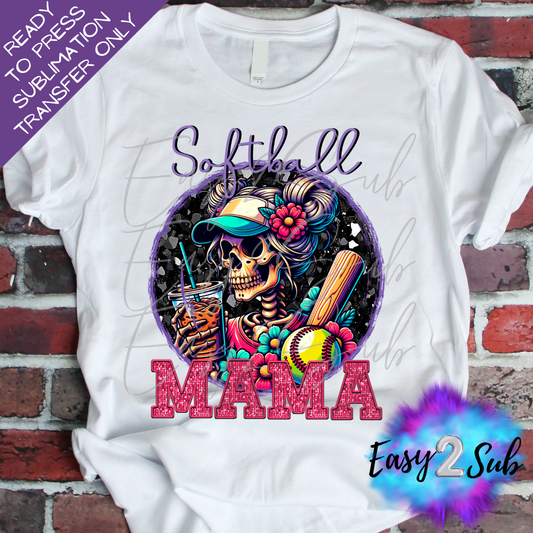 Softball Mama, Softball Sublimation Transfer Print, Ready To Press Sublimation Transfer, Image transfer, T-Shirt Transfer Sheet