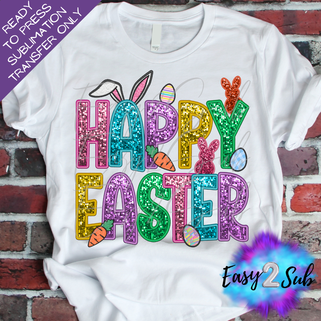 Happy Easter Sublimation Transfer Print, Ready To Press Sublimation Transfer, Image transfer, T-Shirt Transfer Sheet