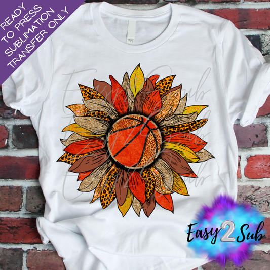 Basketball Sunflower Sublimation Transfer Print, Ready To Press Sublimation Transfer, Image transfer, T-Shirt Transfer Sheet