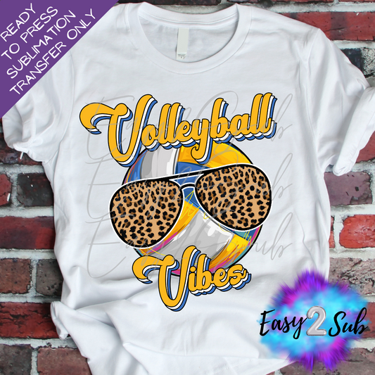 Volleyball Vibes Leopard Glasses Sublimation Transfer Print, Ready To Press Sublimation Transfer, Image transfer, T-Shirt Transfer Sheet