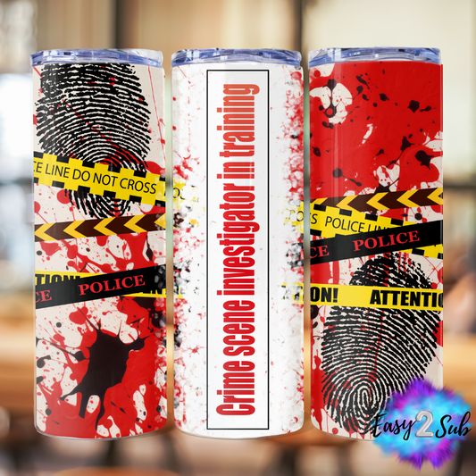 Crime Scene Investigator in Training Tumbler Transfer Print, Ready To Press Sublimation Transfer, Image transfer, Tumbler Transfer Sheet