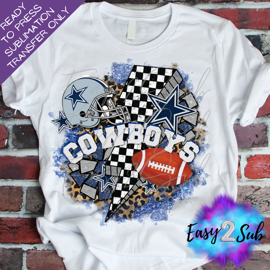 Cowboys Collage Sublimation Transfer Print, Ready To Press Sublimation Transfer, Image transfer, T-Shirt Transfer Sheet