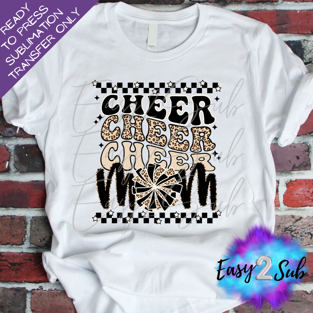 Cheer Mom Sublimation Transfer Print, Ready To Press Sublimation Transfer, Image transfer, T-Shirt Transfer Sheet