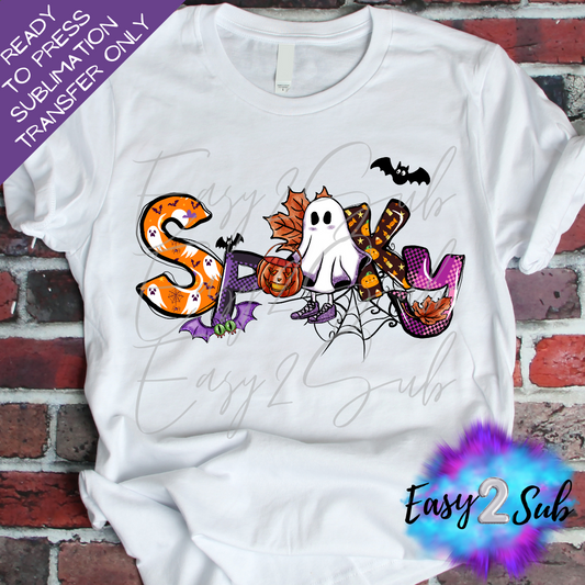 Spooky Sublimation Transfer Print, Ready To Press Sublimation Transfer, Image transfer, T-Shirt Transfer Sheet