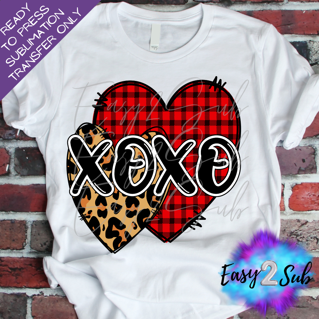 XOXO Hearts Sublimation Transfer Print, Ready To Press Sublimation Transfer, Image transfer, T-Shirt Transfer Sheet