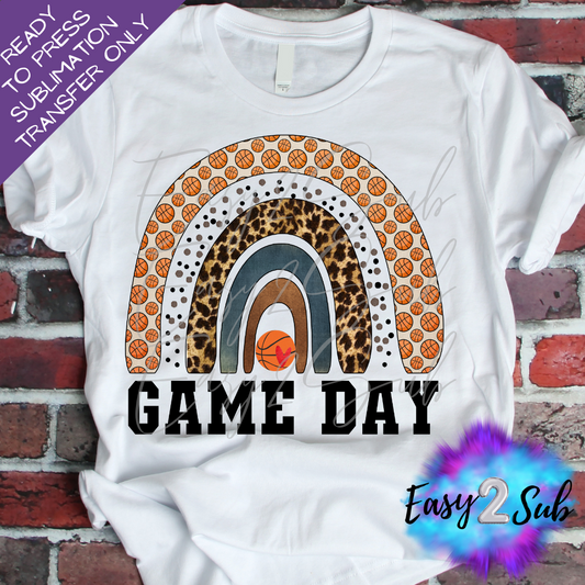 Game Day Basketball Rainbow Sublimation Transfer Print, Ready To Press Sublimation Transfer, Image transfer, T-Shirt Transfer Sheet