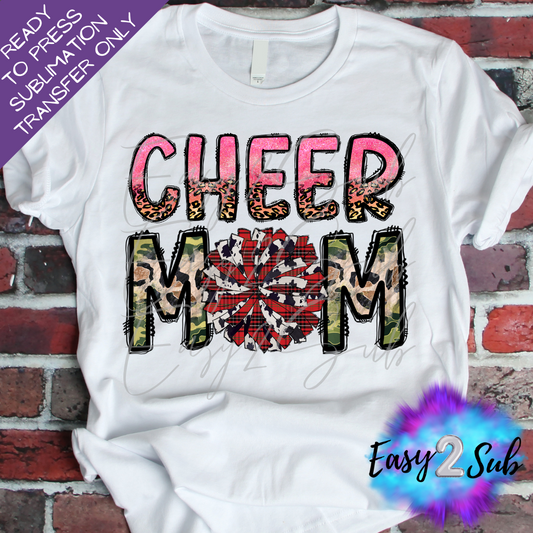 Cheer Mom With Pom Pom Sublimation Transfer Print, Ready To Press Sublimation Transfer, Image transfer, T-Shirt Transfer Sheet