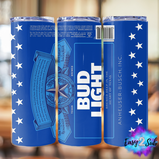 Bud Light Tumbler Transfer Print, Ready To Press Sublimation Transfer, Image transfer, Tumbler Transfer Sheet