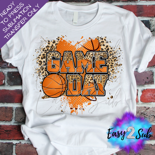 Game Day Basketball Heart Sublimation Transfer Print, Ready To Press Sublimation Transfer, Image transfer, T-Shirt Transfer Sheet