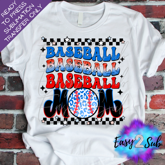 Baseball Mom Sublimation Transfer Print, Ready To Press Sublimation Transfer, Image transfer, T-Shirt Transfer Sheet