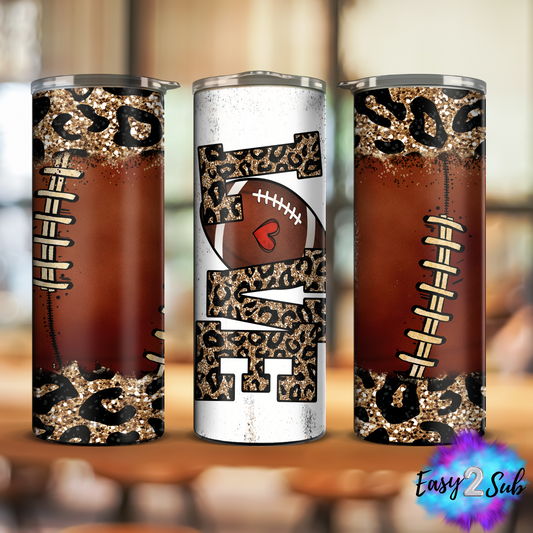 Love Football Sublimation Tumbler Transfer Print, Ready To Press Sublimation Transfer, Image transfer, Tumbler Transfer Sheet