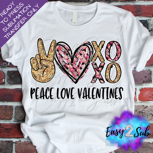 Peace Love Valentines Sublimation Transfer Print, Ready To Press Sublimation Transfer, Image transfer, T-Shirt Transfer Sheet