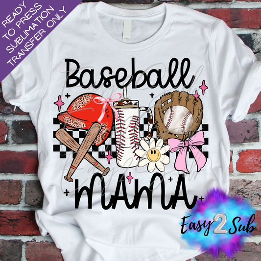 Baseball Mama Sublimation Transfer Print, Ready To Press Sublimation Transfer, Image transfer, T-Shirt Transfer Sheet