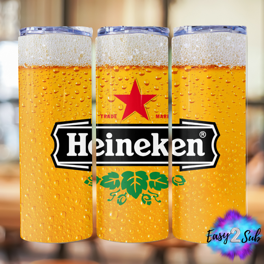 Heineken Tumbler Transfer Print, Ready To Press Sublimation Transfer, Image transfer, Tumbler Transfer Sheet