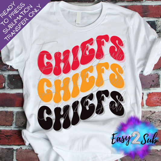 Chiefs Sublimation Transfer Print, Ready To Press Sublimation Transfer, Image transfer, T-Shirt Transfer Sheet