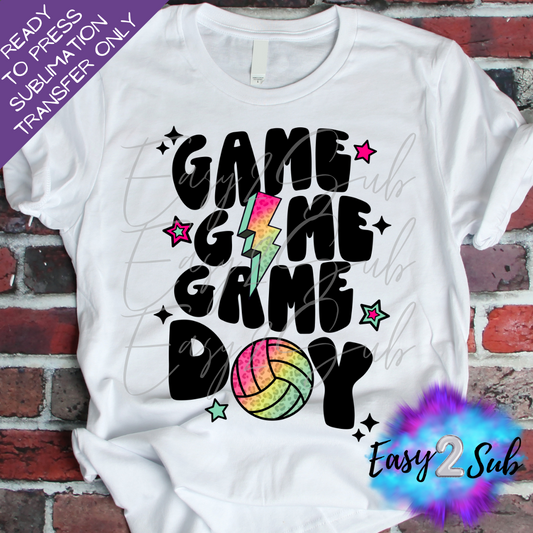 Game Day Volleyball Sublimation Transfer Print, Ready To Press Sublimation Transfer, Image transfer, T-Shirt Transfer Sheet
