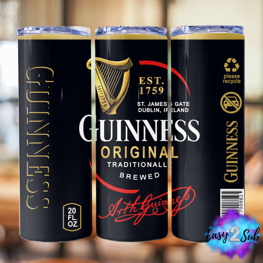 Guinness Tumbler Transfer Print, Ready To Press Sublimation Transfer, Image transfer, Tumbler Transfer Sheet