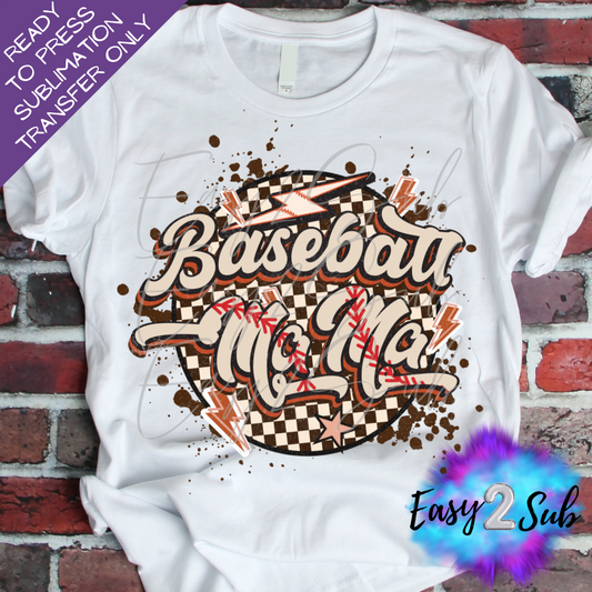 Baseball Mama Sublimation Transfer Print, Ready To Press Sublimation Transfer, Image transfer, T-Shirt Transfer Sheet