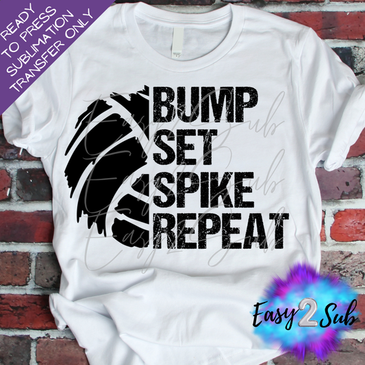 Bump Set Spike Repeat, Volleyball Sublimation Transfer Print, Ready To Press Sublimation Transfer, Image transfer, T-Shirt Transfer Sheet