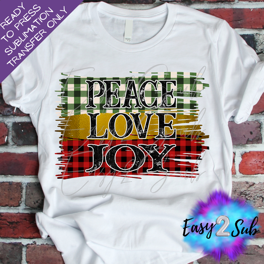 Peace Love Joy Sublimation Transfer Print, Ready To Press Sublimation Transfer, Image transfer, T-Shirt Transfer Sheet