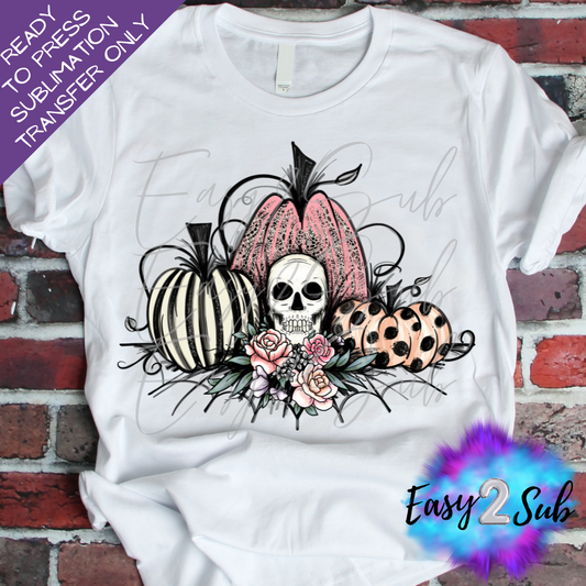 Pink Lace Pumpkins Sublimation Transfer Print, Ready To Press Sublimation Transfer, Image transfer, T-Shirt Transfer Sheet