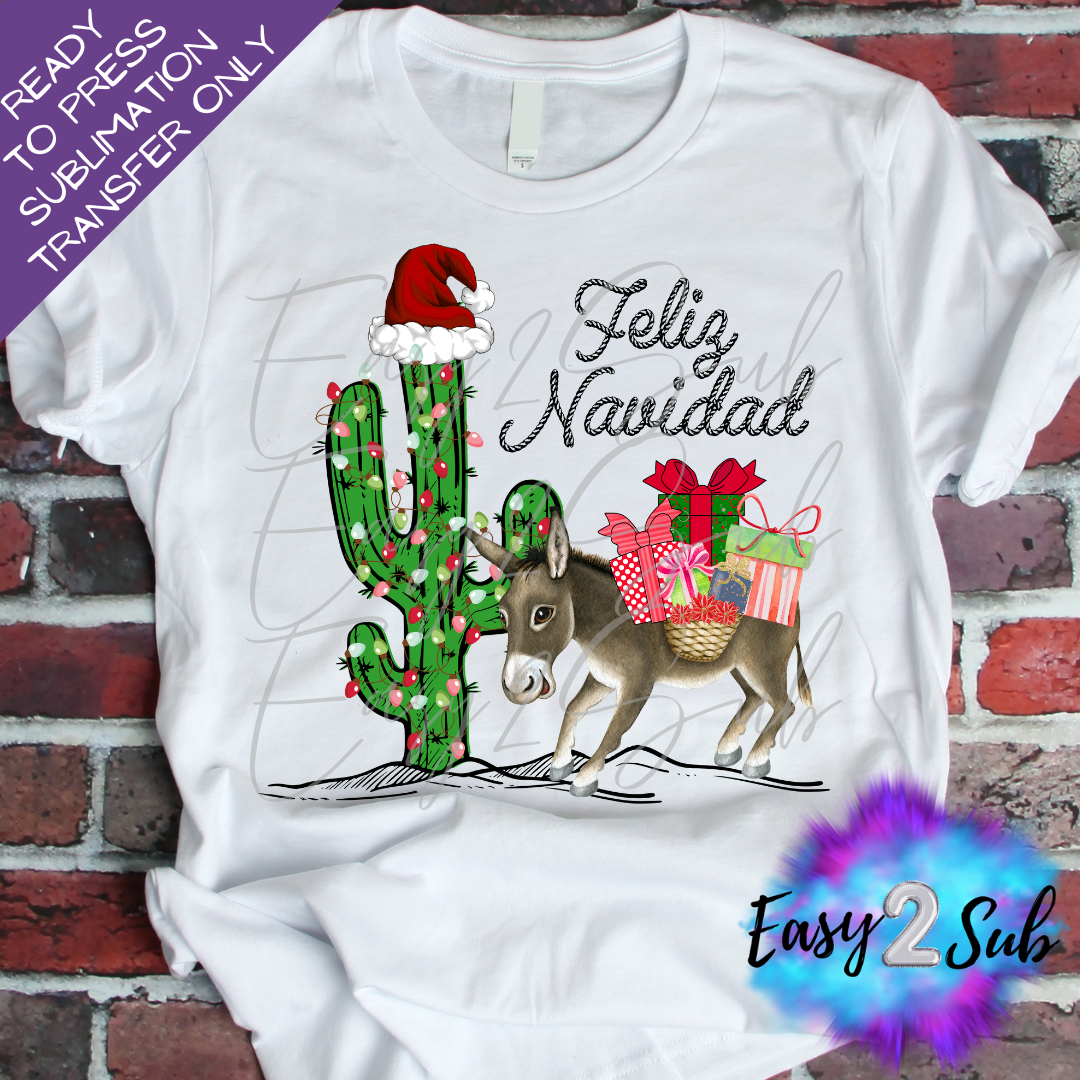 Feliz Navidad Sublimation Transfer Print, Ready To Press Sublimation Transfer, Image transfer, T-Shirt Transfer Sheet