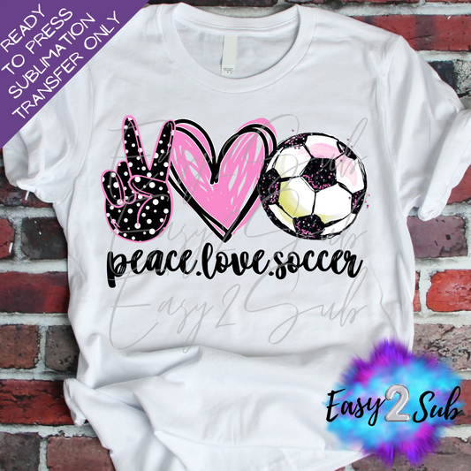Peace Love Soccer Sublimation Transfer Print, Ready To Press Sublimation Transfer, Image transfer, T-Shirt Transfer Sheet