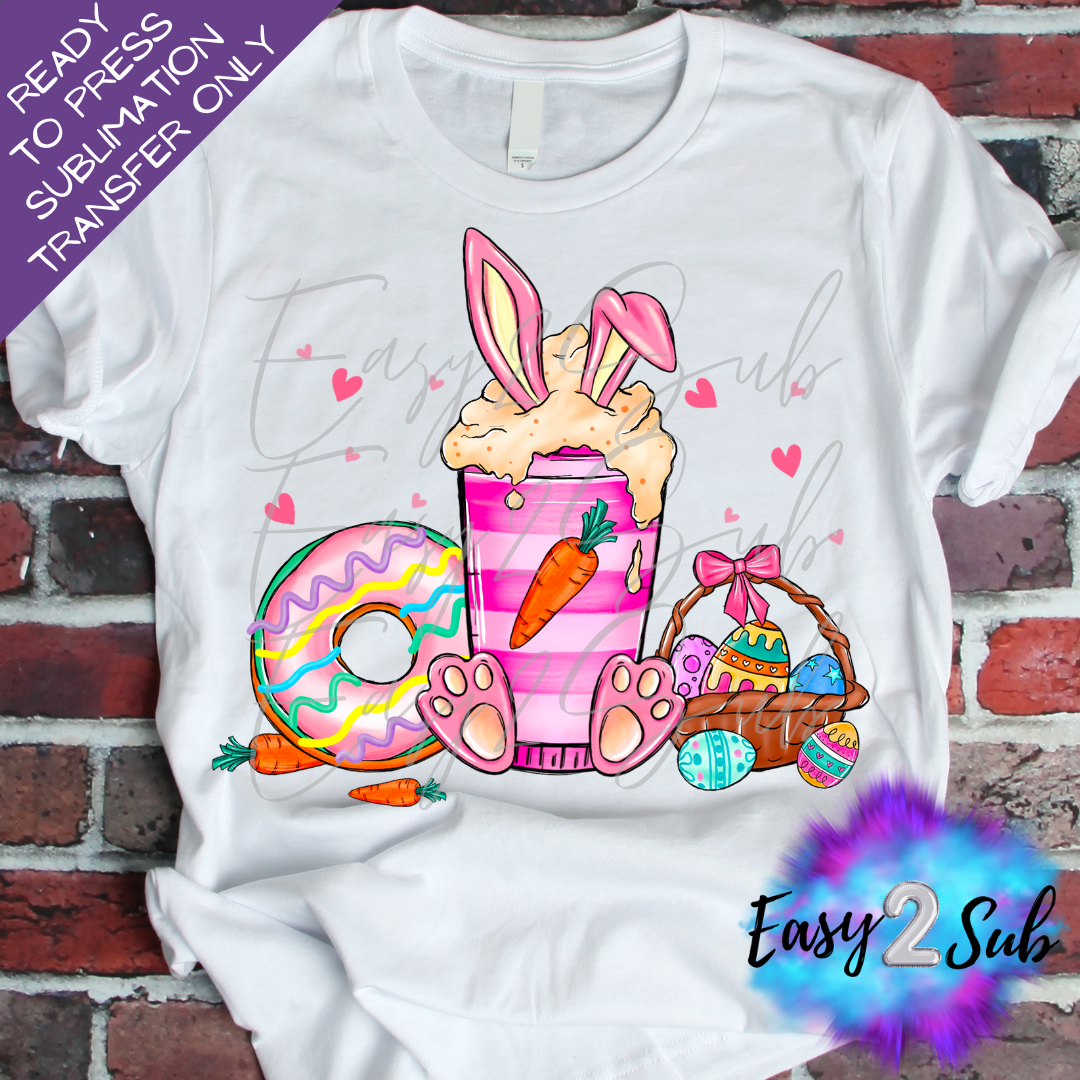 Easter Drinks Sublimation Transfer Print, Ready To Press Sublimation Transfer, Image transfer, T-Shirt Transfer Sheet