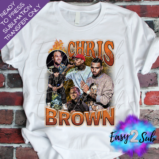 Chris Brown Sublimation Transfer Print, Ready To Press Sublimation Transfer, Image transfer, T-Shirt Transfer Sheet