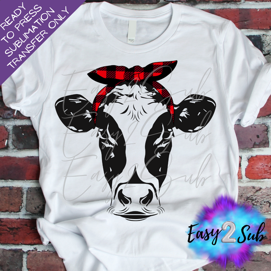 Christmas Cow Head Sublimation Transfer Print, Ready To Press Sublimation Transfer, Image transfer, T-Shirt Transfer Sheet