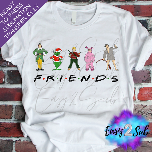 Christmas Friends Sublimation Transfer Print, Ready To Press Sublimation Transfer, Image transfer, T-Shirt Transfer Sheet