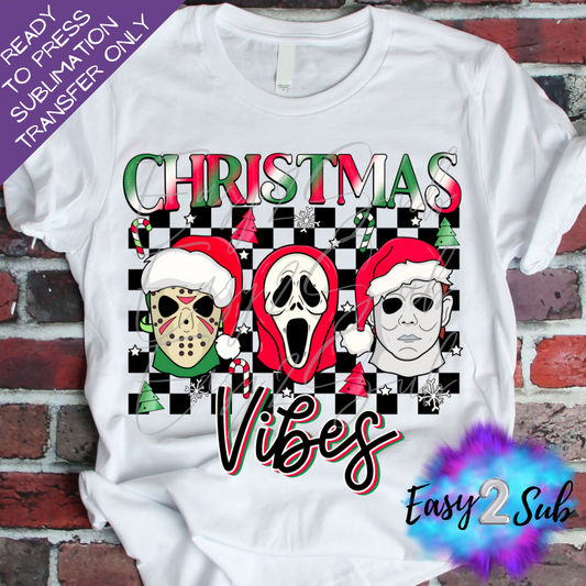 Christmas Vibes Sublimation Transfer Print, Ready To Press Sublimation Transfer, Image transfer, T-Shirt Transfer Sheet