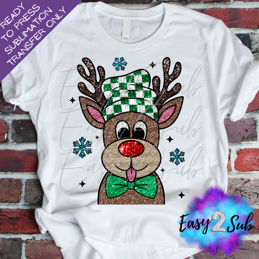 Faux Reindeer Boy Sublimation Transfer Print, Ready To Press Sublimation Transfer, Image transfer, T-Shirt Transfer Sheet