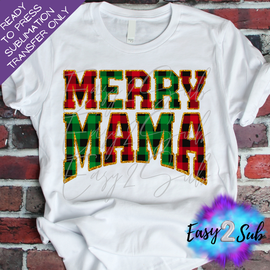 Merry Mama Sublimation Transfer Print, Ready To Press Sublimation Transfer, Image transfer, T-Shirt Transfer Sheet