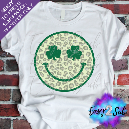 St. Patrick's Day Smiley Face Sublimation Transfer Print, Ready To Press Sublimation Transfer, Image transfer, T-Shirt Transfer Sheet