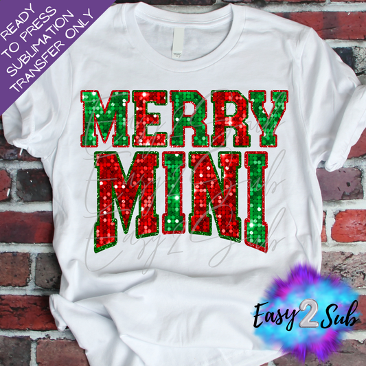 Merry Mini Sublimation Transfer Print, Ready To Press Sublimation Transfer, Image transfer, T-Shirt Transfer Sheet