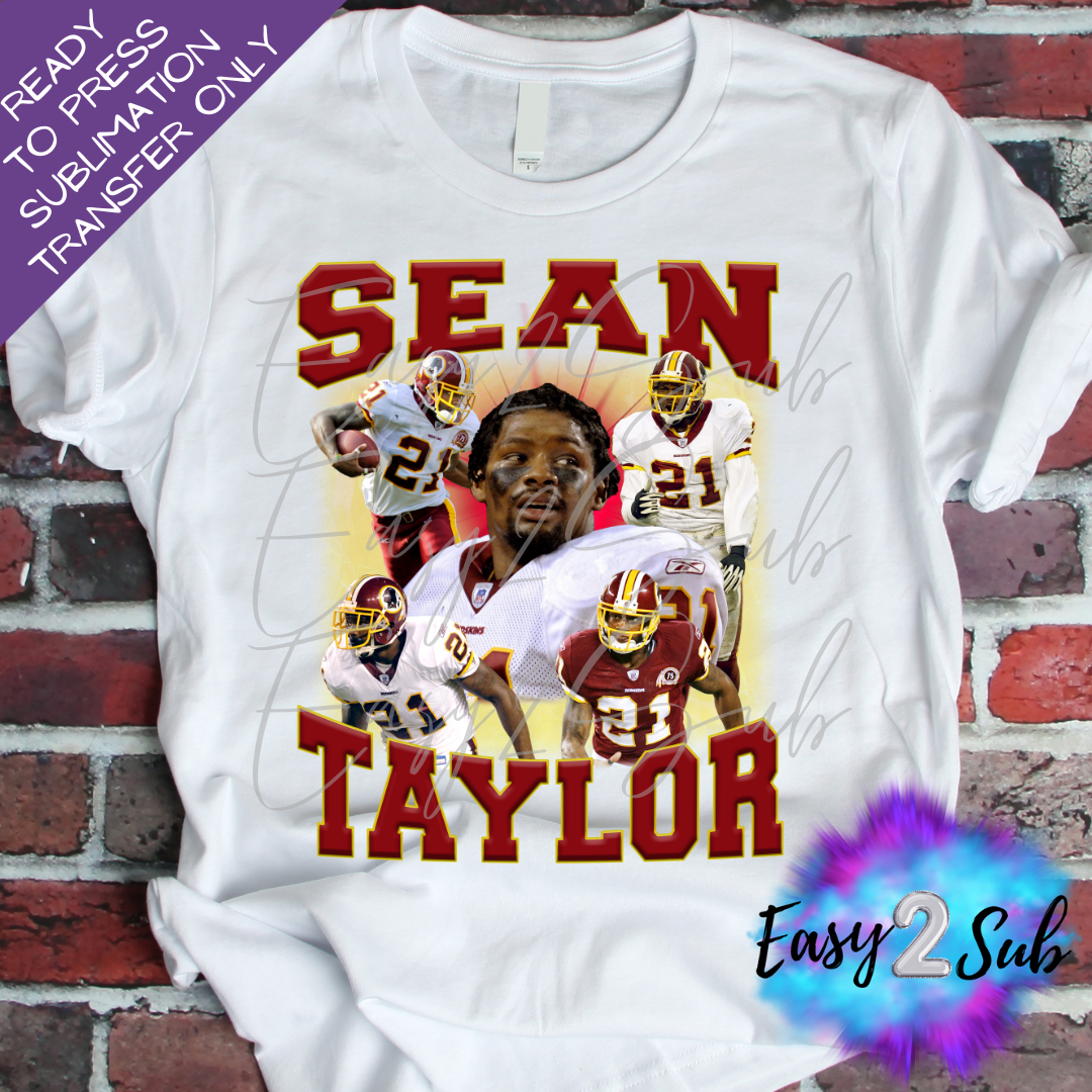 Sean Taylor Sublimation Transfer Print, Ready To Press Sublimation Transfer, Image transfer, T-Shirt Transfer Sheet