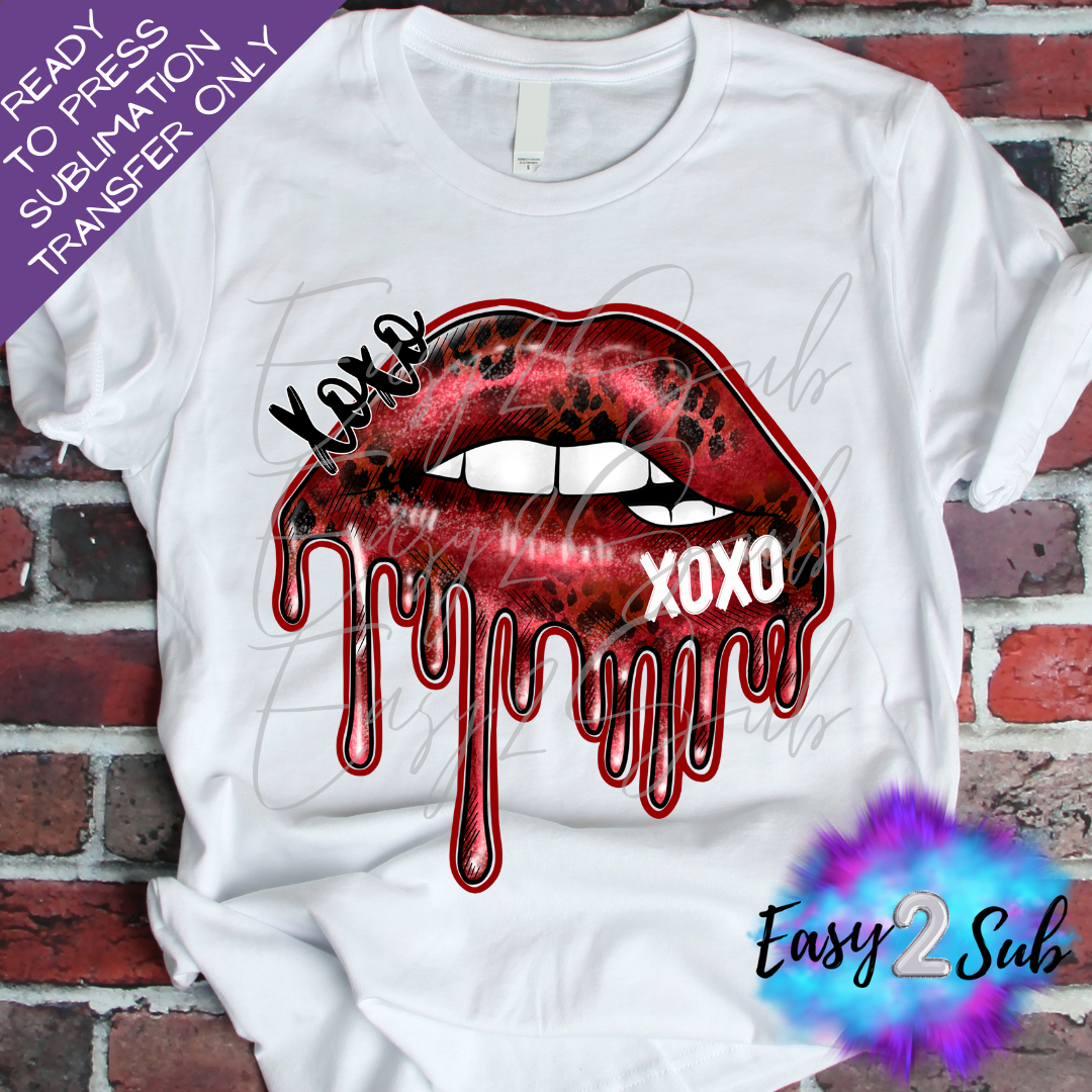 XOXO Lips Sublimation Transfer Print, Ready To Press Sublimation Transfer, Image transfer, T-Shirt Transfer Sheet