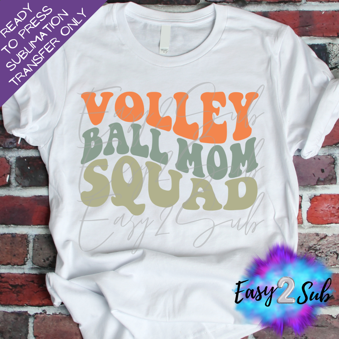 Volleyball Mom Squad Retro Sublimation Transfer Print, Ready To Press Sublimation Transfer, Image transfer, T-Shirt Transfer Sheet