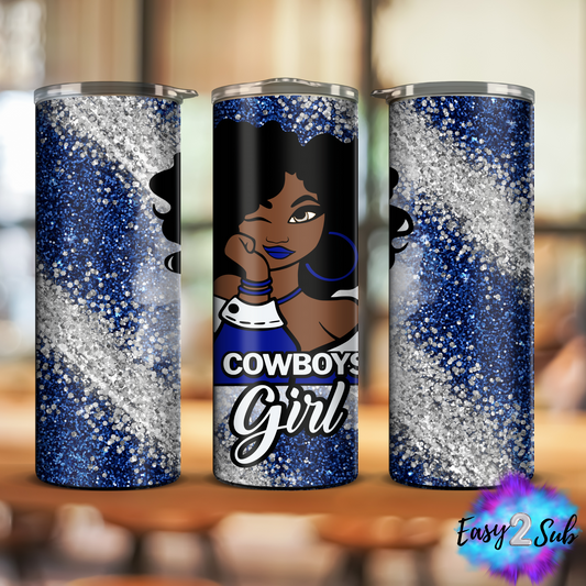 Cowboys Girl Sublimation Tumbler Transfer Print, Ready To Press Sublimation Transfer, Image transfer, Tumbler Transfer Sheet