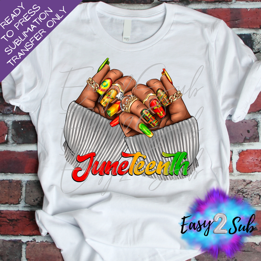 Juneteenth Nails Sublimation Transfer Print, Ready To Press Sublimation Transfer, Image transfer, T-Shirt Transfer Sheet