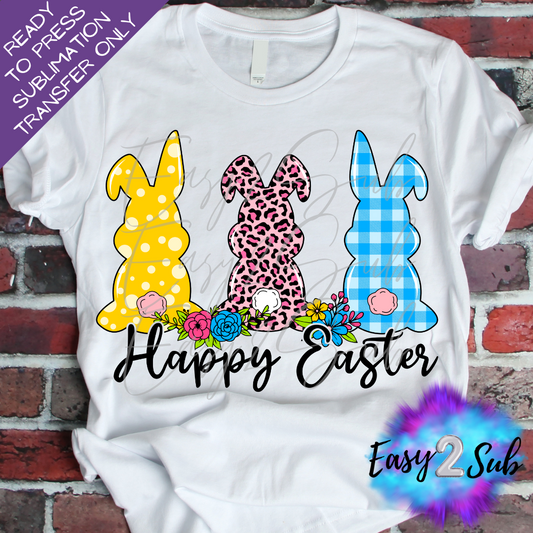 Happy Easter Sublimation Transfer Print, Ready To Press Sublimation Transfer, Image transfer, T-Shirt Transfer Sheet