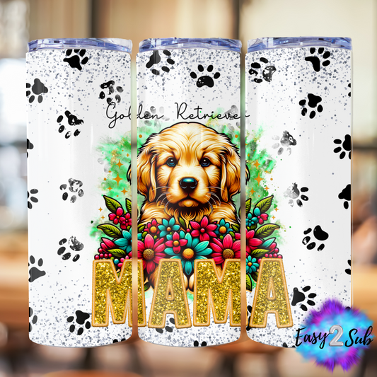 Golden Retriever Mama Sublimation Tumbler Transfer Print, Ready To Press Sublimation Transfer, Image transfer, Tumbler Transfer Sheet