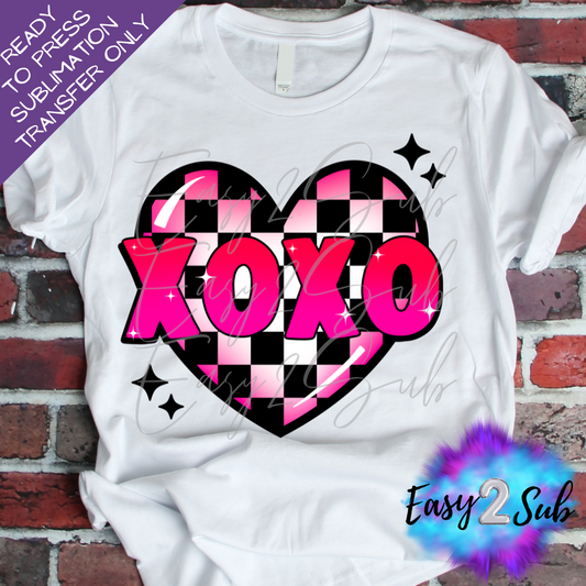 XOXO Heart Sublimation Transfer Print, Ready To Press Sublimation Transfer, Image transfer, T-Shirt Transfer Sheet