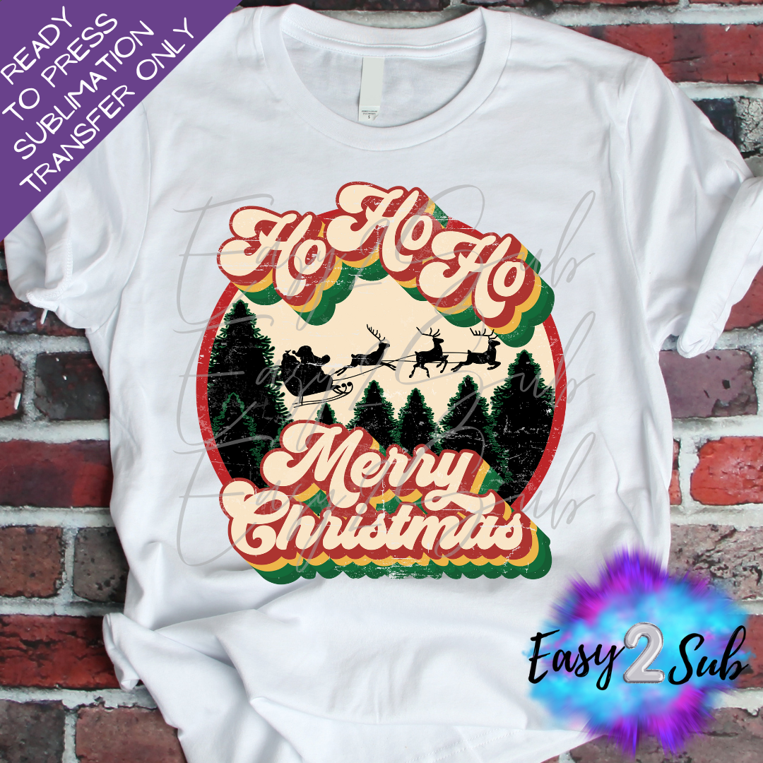 Ho Ho Ho Merry Christmas Sublimation Transfer Print, Ready To Press Sublimation Transfer, Image transfer, T-Shirt Transfer Sheet